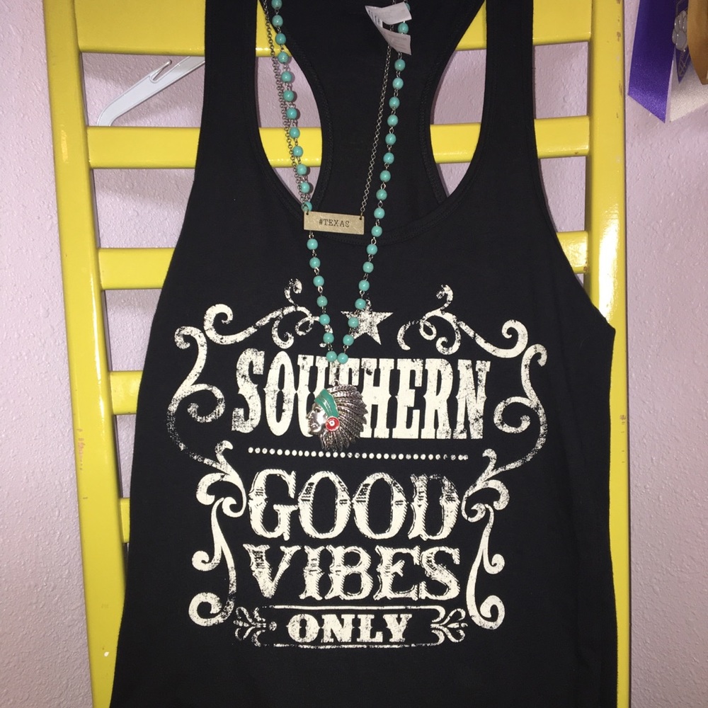Black racer back tank top